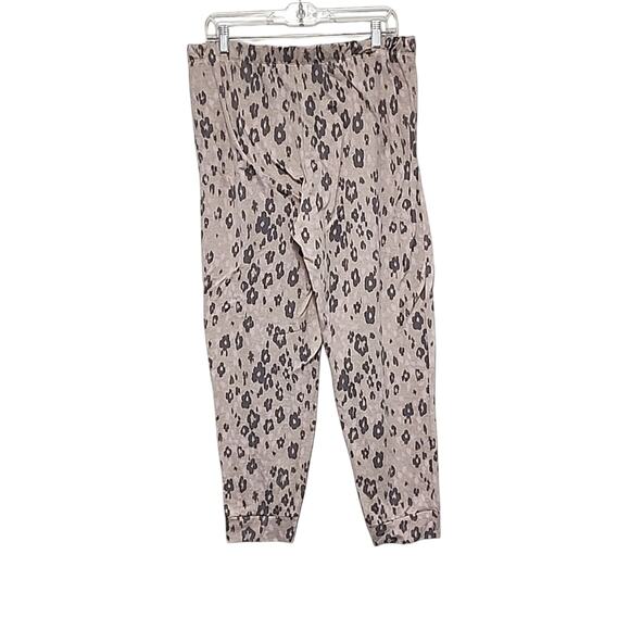 Cuddl Dud Jogger Style Size Large Pink Cheetah Print Lounge Pants Comfort - Picture 4 of 10